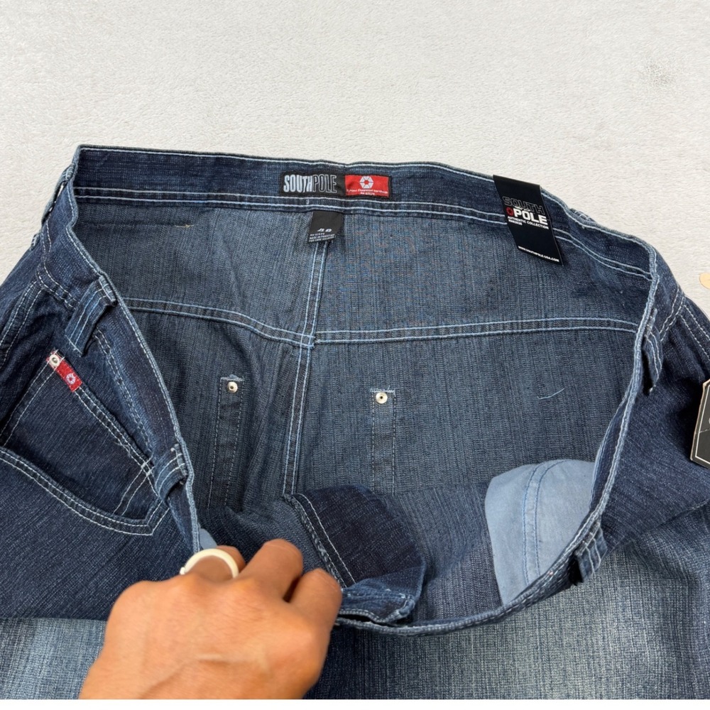 NEW Y2K Southpole Authentic Denim Red Tab Shorts Mens 48 Baggy Streetwear NWT - Picture 3 of 16